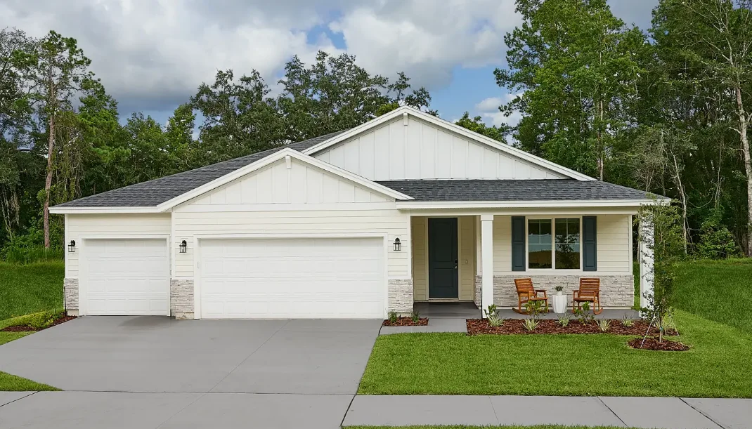 Front exterior of the Jasmine model home at Azalea Creek in Jacksonville.